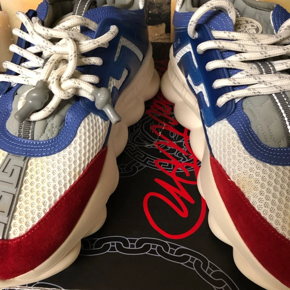 Versace Chain Reaction Runner Trainer Sneaker Low-Top Women Size 7 Platform - Picture 6 of 11